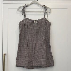 Free People brown plaid mini dress